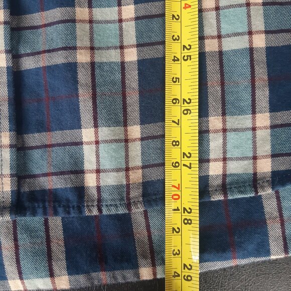Banana Republic SZ M Lightweight Flannel Men's Blue Plaid Button Up Shirt - Picture 11 of 12